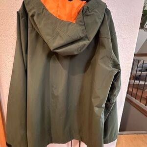 Men's Green Performance Jacket with Orange Lining